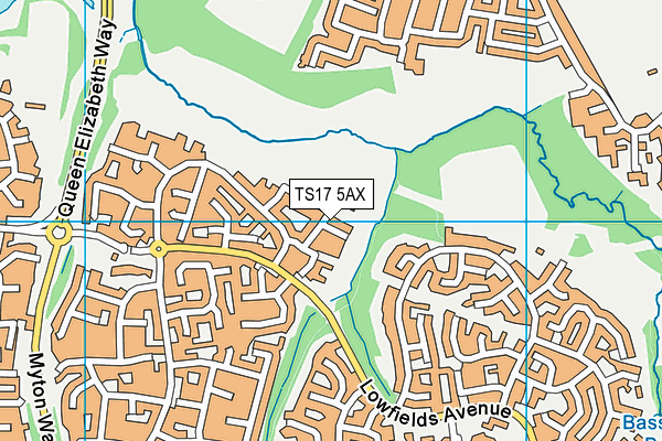 TS17 5AX map - OS VectorMap District (Ordnance Survey)