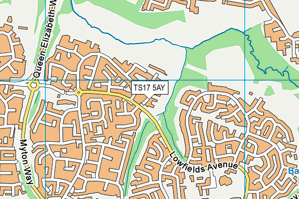 TS17 5AY map - OS VectorMap District (Ordnance Survey)