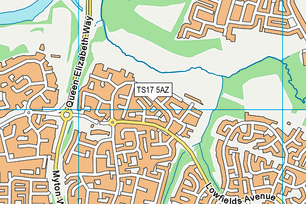 TS17 5AZ map - OS VectorMap District (Ordnance Survey)
