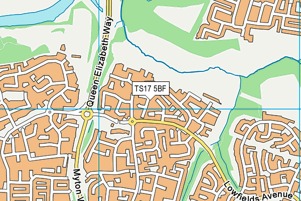 TS17 5BF map - OS VectorMap District (Ordnance Survey)