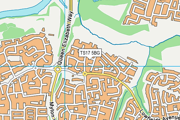 TS17 5BG map - OS VectorMap District (Ordnance Survey)