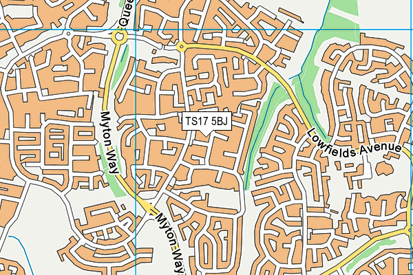 TS17 5BJ map - OS VectorMap District (Ordnance Survey)