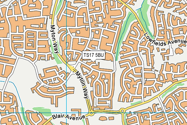 TS17 5BU map - OS VectorMap District (Ordnance Survey)