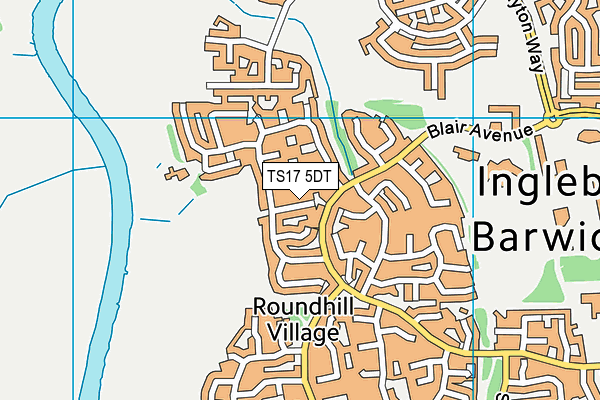 TS17 5DT map - OS VectorMap District (Ordnance Survey)