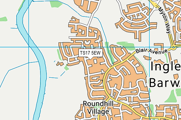TS17 5EW map - OS VectorMap District (Ordnance Survey)