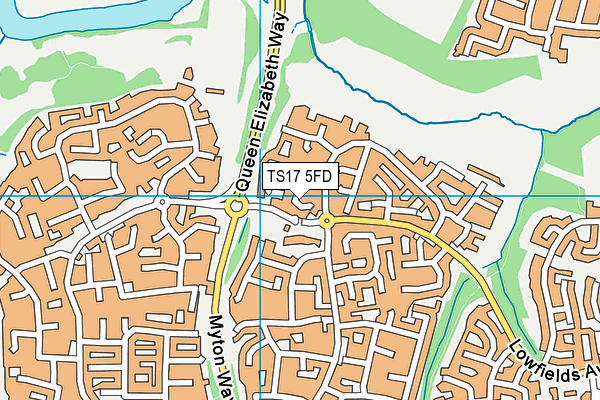 TS17 5FD map - OS VectorMap District (Ordnance Survey)