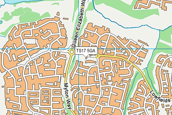 TS17 5GA map - OS VectorMap District (Ordnance Survey)