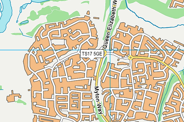 TS17 5GE map - OS VectorMap District (Ordnance Survey)