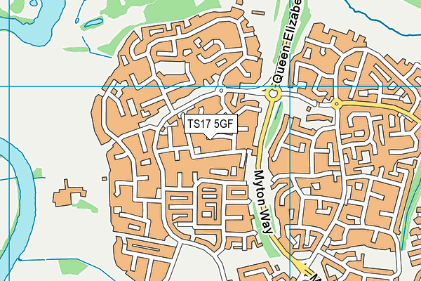 TS17 5GF map - OS VectorMap District (Ordnance Survey)