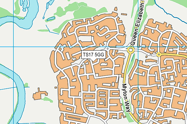 TS17 5GG map - OS VectorMap District (Ordnance Survey)
