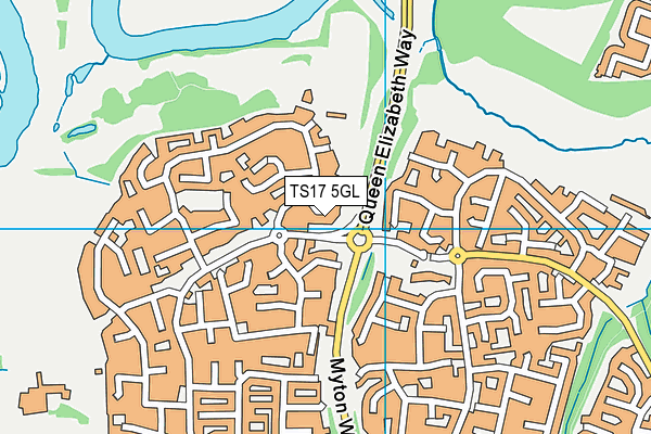 TS17 5GL map - OS VectorMap District (Ordnance Survey)