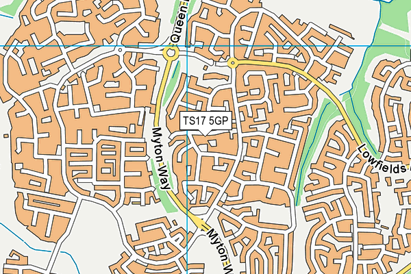TS17 5GP map - OS VectorMap District (Ordnance Survey)