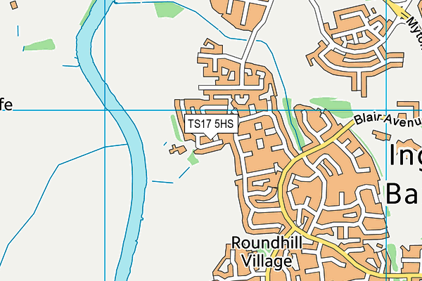 TS17 5HS map - OS VectorMap District (Ordnance Survey)