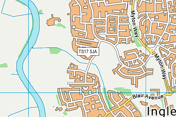 TS17 5JA map - OS VectorMap District (Ordnance Survey)