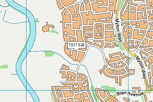 TS17 5JB map - OS VectorMap District (Ordnance Survey)