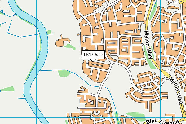 TS17 5JD map - OS VectorMap District (Ordnance Survey)