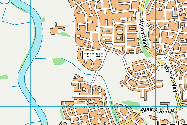 TS17 5JE map - OS VectorMap District (Ordnance Survey)