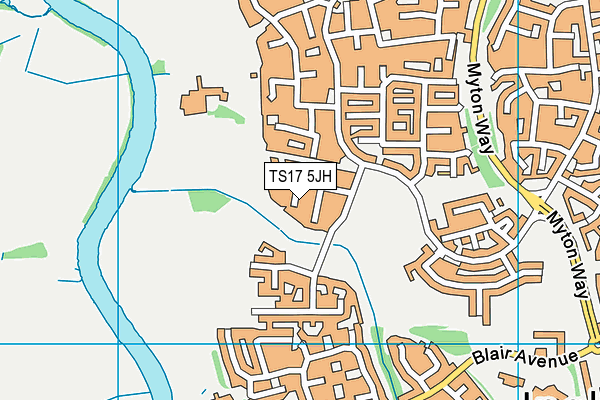 TS17 5JH map - OS VectorMap District (Ordnance Survey)