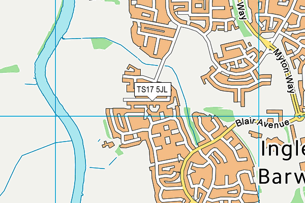 TS17 5JL map - OS VectorMap District (Ordnance Survey)