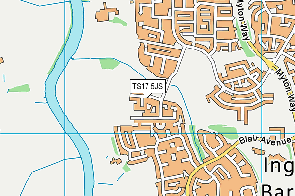 TS17 5JS map - OS VectorMap District (Ordnance Survey)