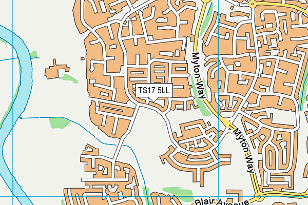 TS17 5LL map - OS VectorMap District (Ordnance Survey)