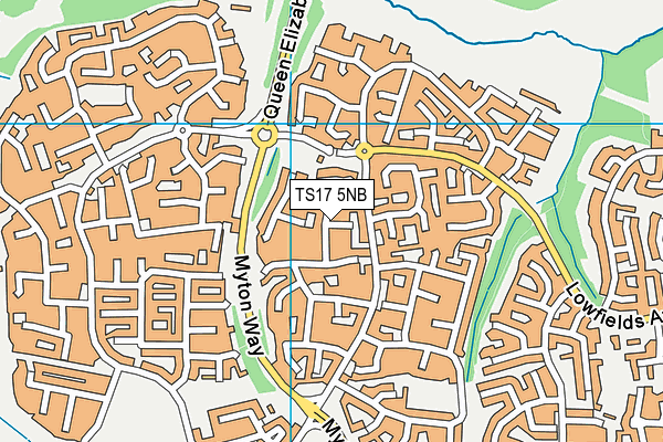TS17 5NB map - OS VectorMap District (Ordnance Survey)