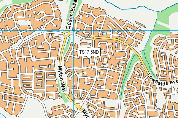 TS17 5ND map - OS VectorMap District (Ordnance Survey)