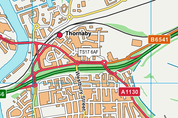 TS17 6AF map - OS VectorMap District (Ordnance Survey)