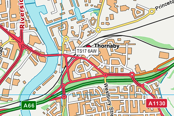 TS17 6AW map - OS VectorMap District (Ordnance Survey)