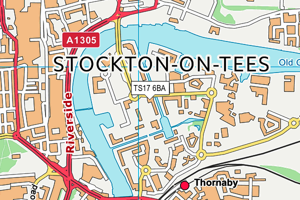 TS17 6BA map - OS VectorMap District (Ordnance Survey)