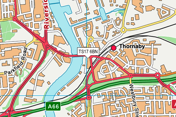 TS17 6BN map - OS VectorMap District (Ordnance Survey)