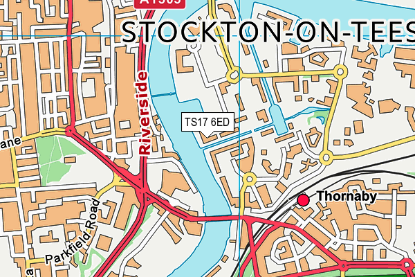 TS17 6ED map - OS VectorMap District (Ordnance Survey)