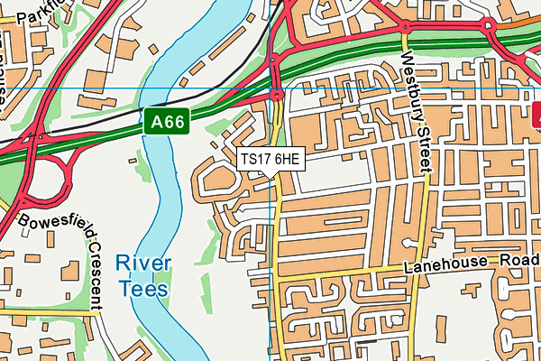 TS17 6HE map - OS VectorMap District (Ordnance Survey)