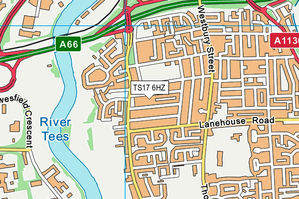 TS17 6HZ map - OS VectorMap District (Ordnance Survey)