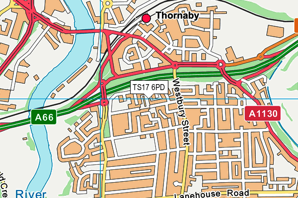 TS17 6PD map - OS VectorMap District (Ordnance Survey)