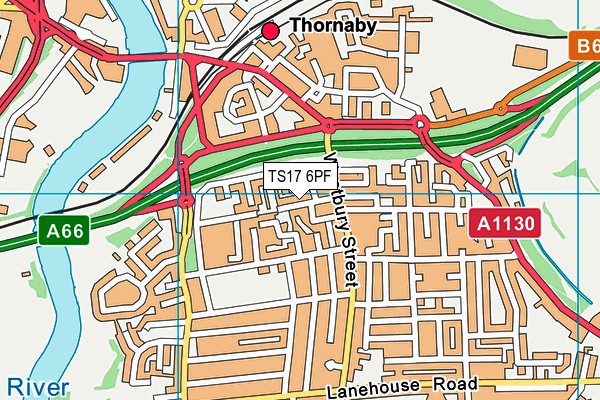 TS17 6PF map - OS VectorMap District (Ordnance Survey)