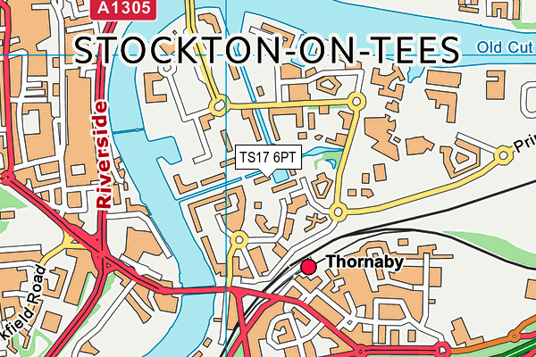 TS17 6PT map - OS VectorMap District (Ordnance Survey)