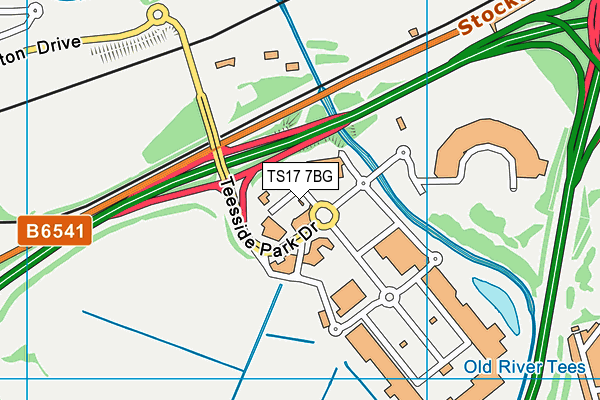 TS17 7BG map - OS VectorMap District (Ordnance Survey)