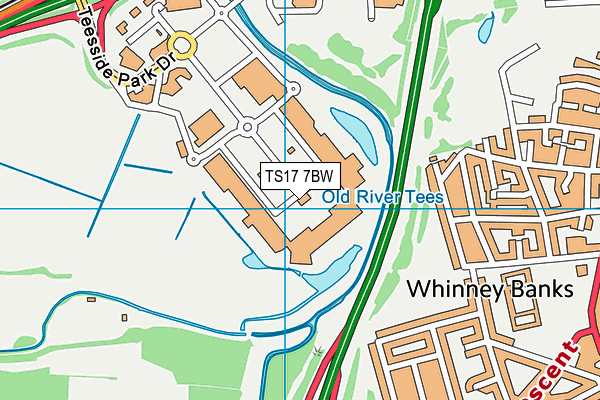 TS17 7BW map - OS VectorMap District (Ordnance Survey)