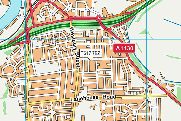 TS17 7BZ map - OS VectorMap District (Ordnance Survey)