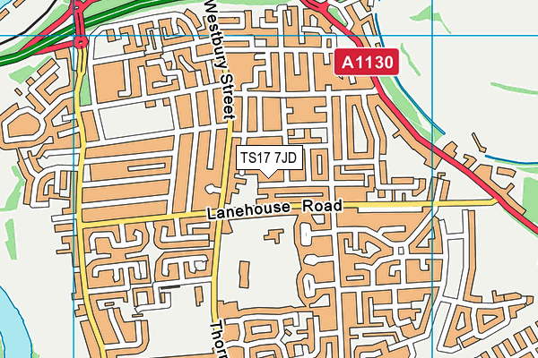 TS17 7JD map - OS VectorMap District (Ordnance Survey)