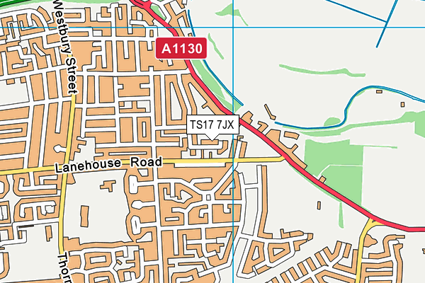 TS17 7JX map - OS VectorMap District (Ordnance Survey)