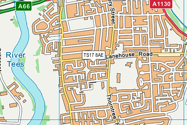 TS17 8AE map - OS VectorMap District (Ordnance Survey)