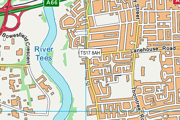 TS17 8AH map - OS VectorMap District (Ordnance Survey)