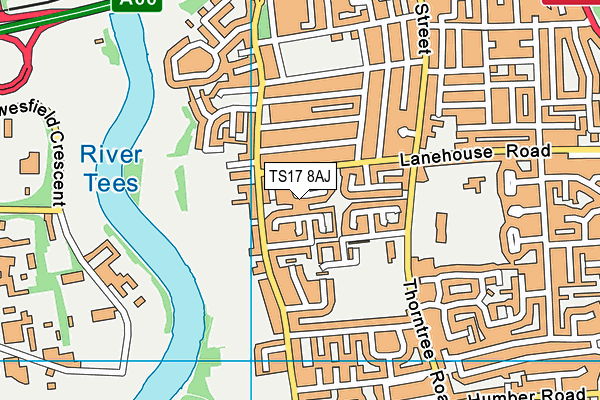 TS17 8AJ map - OS VectorMap District (Ordnance Survey)