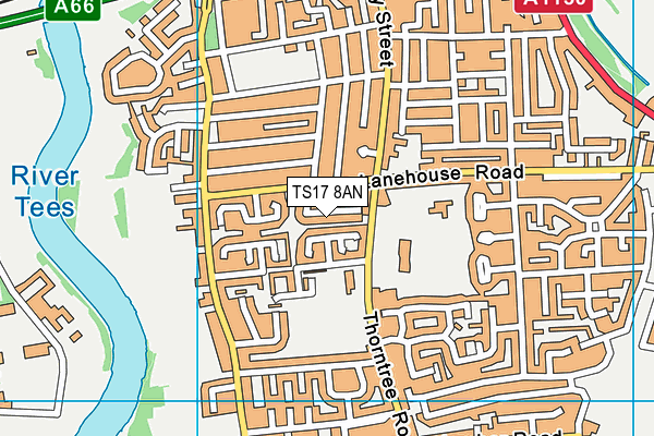 TS17 8AN map - OS VectorMap District (Ordnance Survey)
