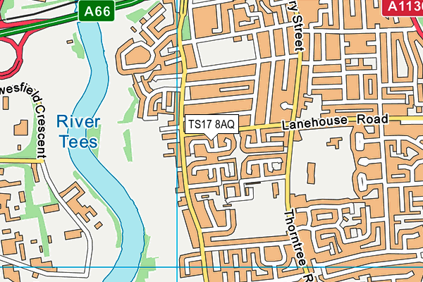 TS17 8AQ map - OS VectorMap District (Ordnance Survey)