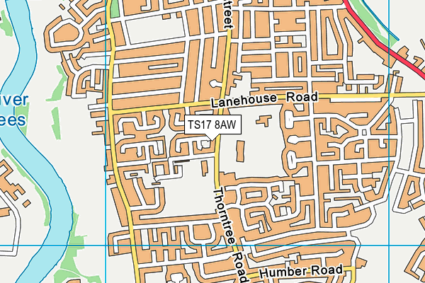 TS17 8AW map - OS VectorMap District (Ordnance Survey)
