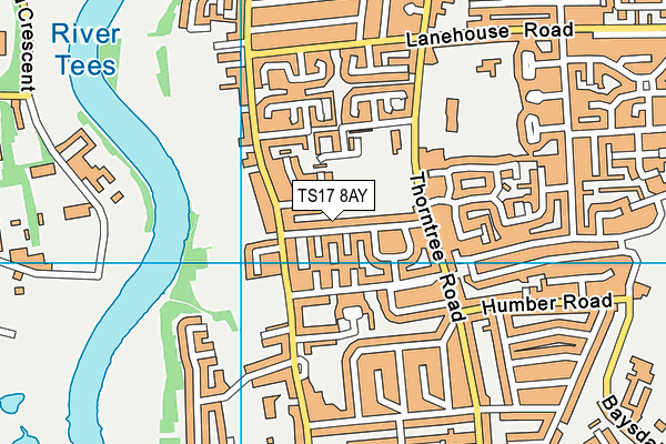 TS17 8AY map - OS VectorMap District (Ordnance Survey)