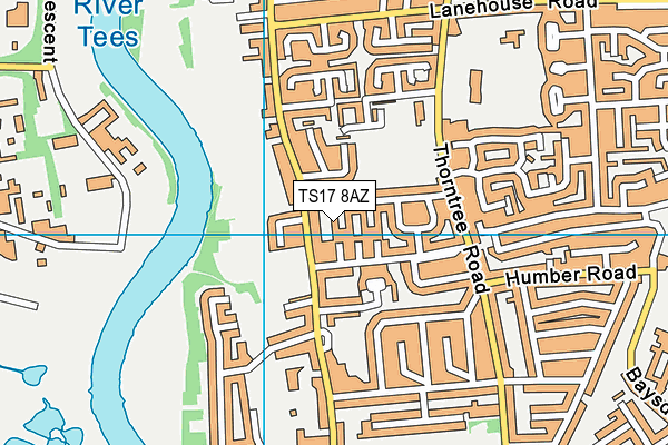 TS17 8AZ map - OS VectorMap District (Ordnance Survey)